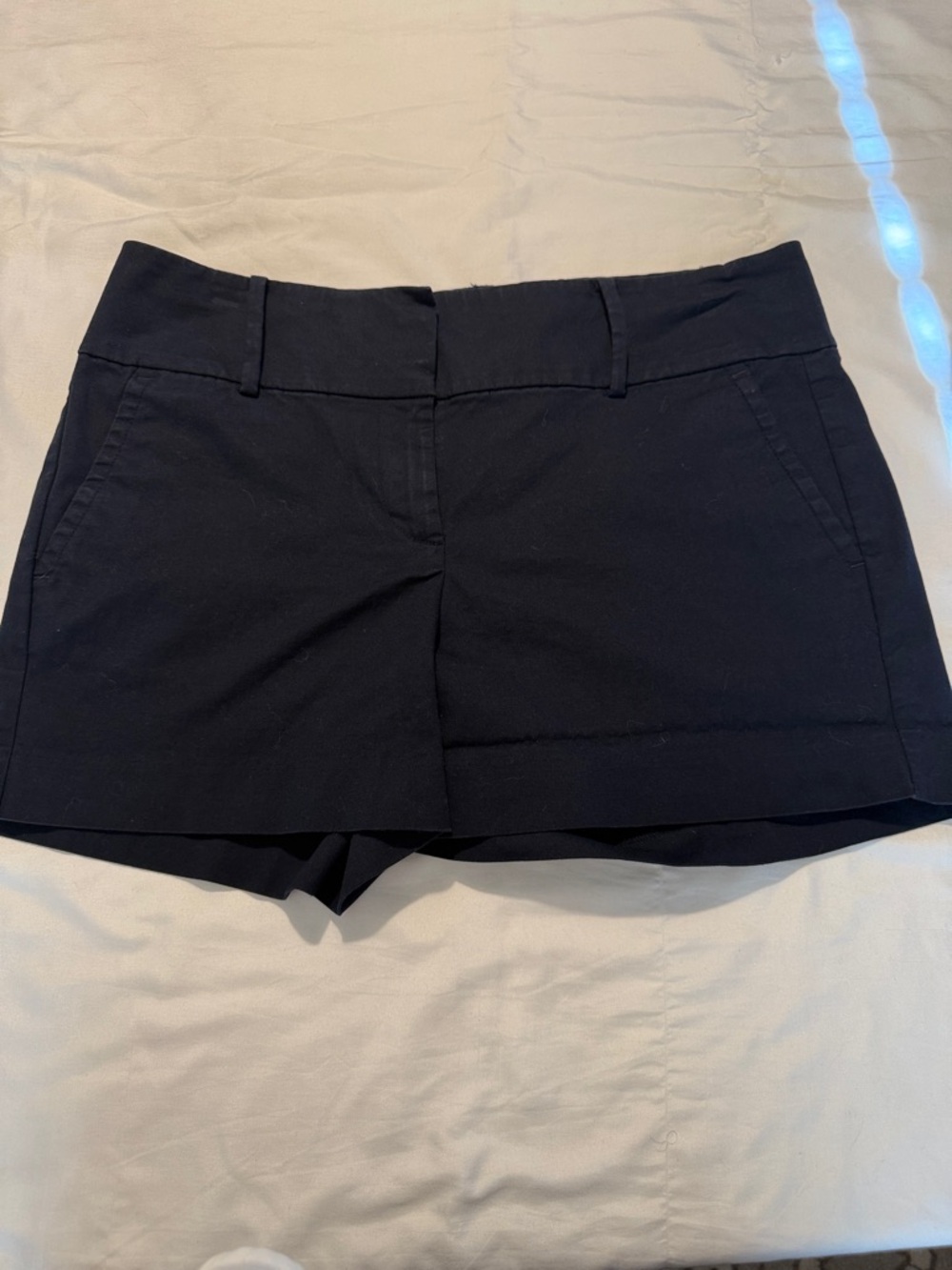Ann Taylor Navy High-Waist Tailored Shorts